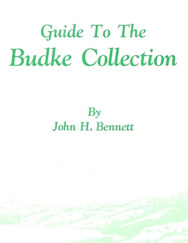 Guide to the Budke Collection Cover