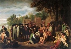 Benjamin West painting of Lenape